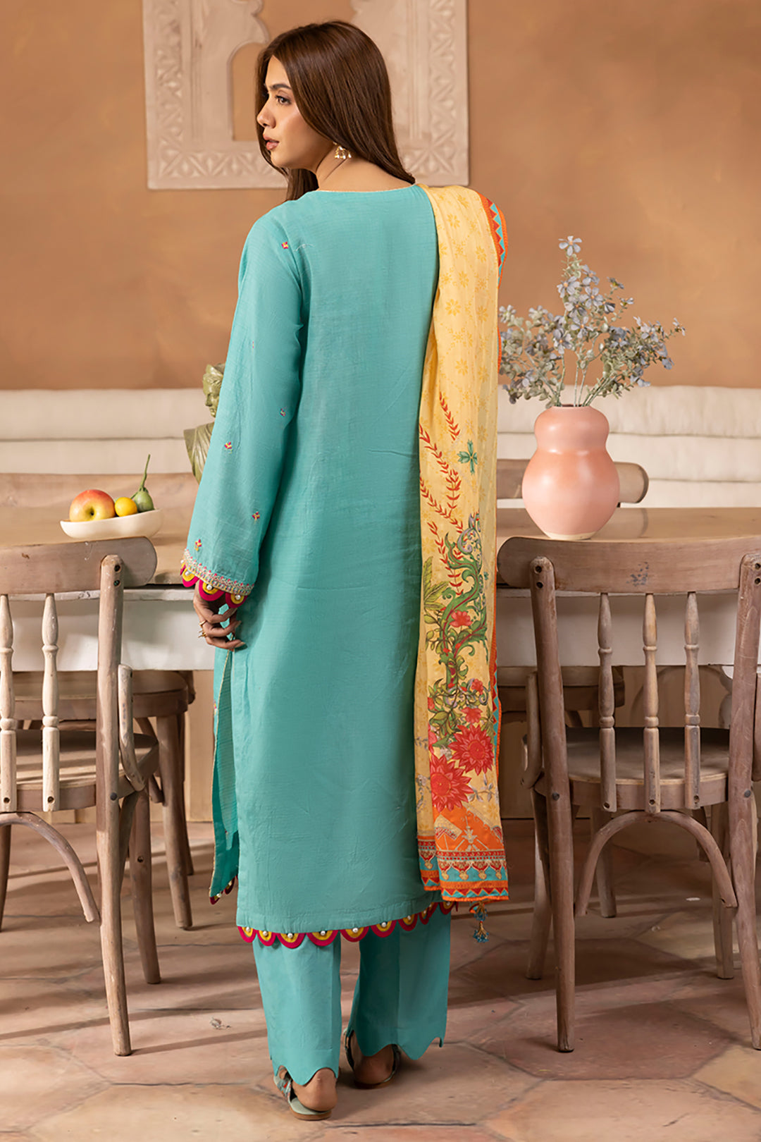 Zellbury | Unstitched 3 Piece Lawn | Embroidered Shirt Shalwar Dupatta - 1146 - Libasekhas