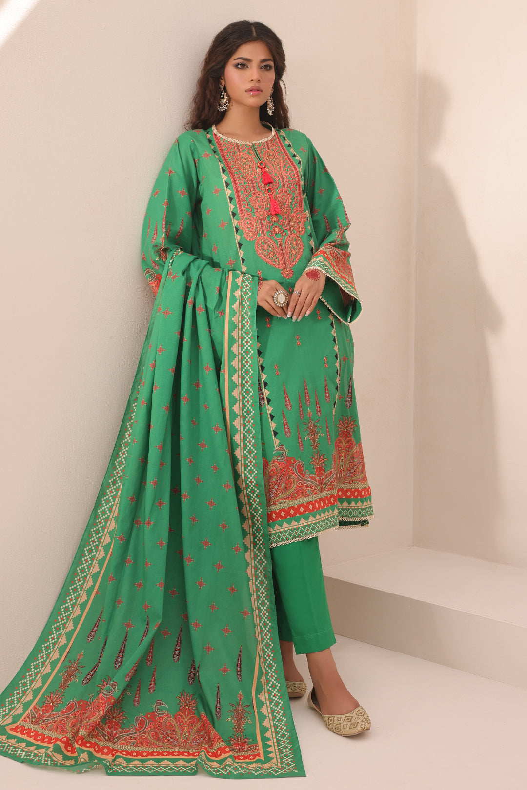Zellbury | Unstitched 3 Piece Lawn | Embroidered Shirt Shalwar Dupatta - 1247 - Libasekhas