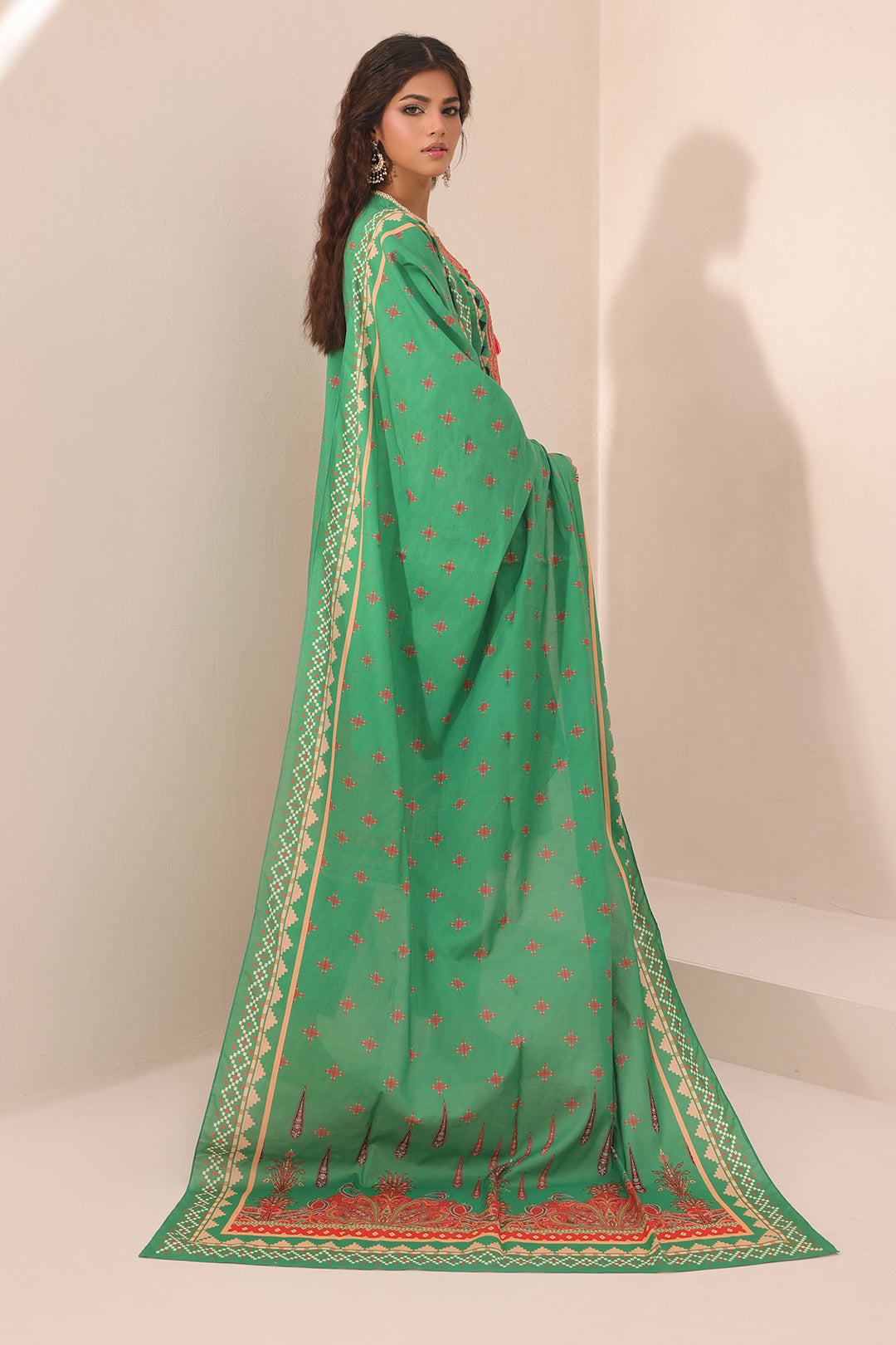 Zellbury | Unstitched 3 Piece Lawn | Embroidered Shirt Shalwar Dupatta - 1247 - Libasekhas