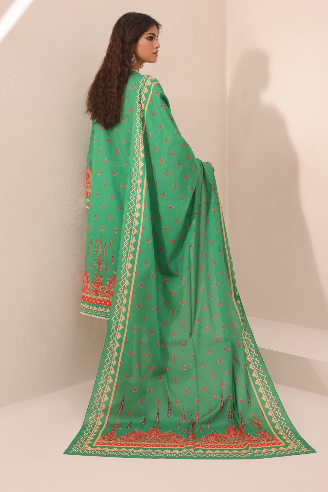 Zellbury | Unstitched 3 Piece Lawn | Embroidered Shirt Shalwar Dupatta - 1247 - Libasekhas