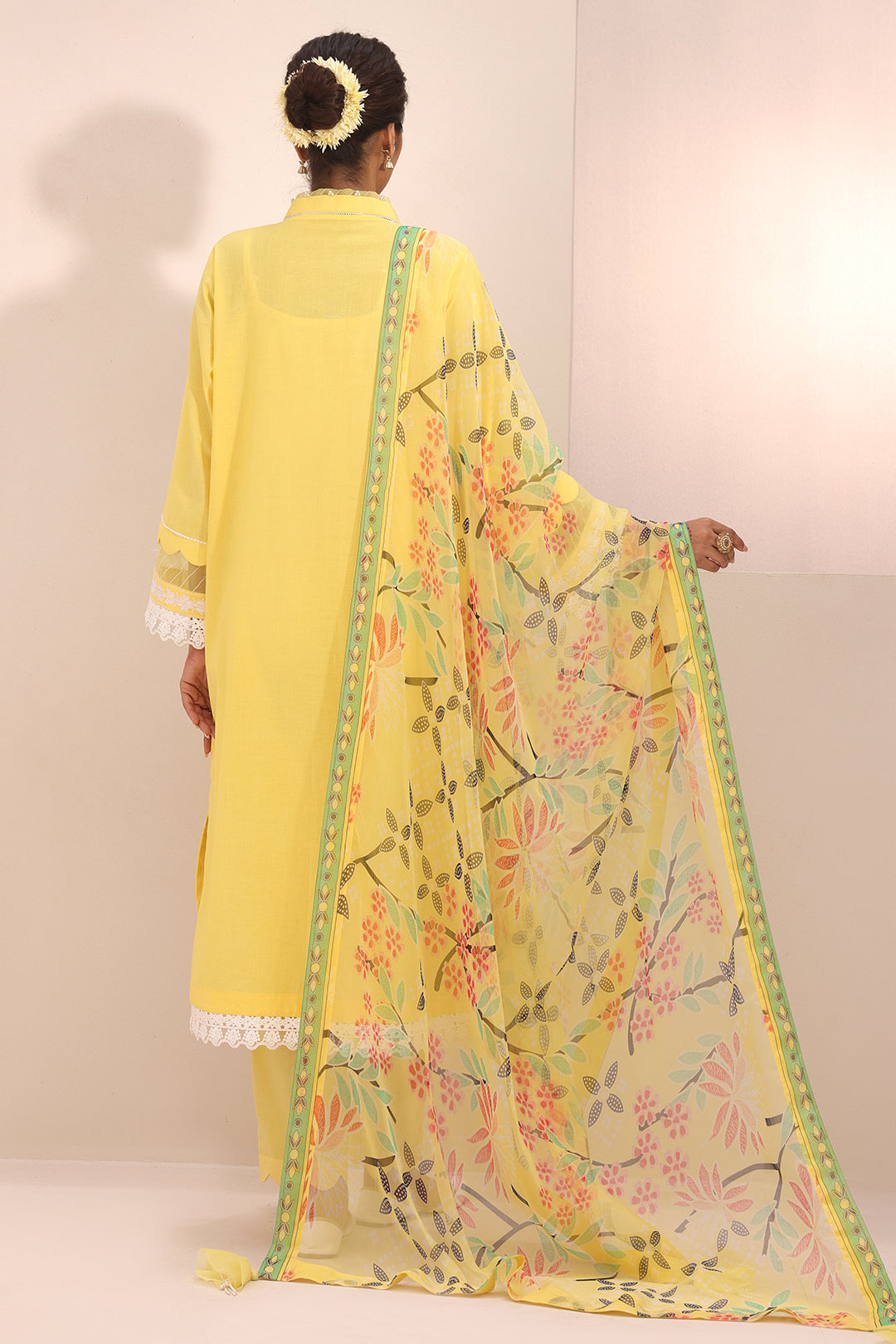 Zellbury | Unstitched 3 Piece Lawn | Embroidered Shirt Shalwar Dupatta - 1261 - Libasekhas