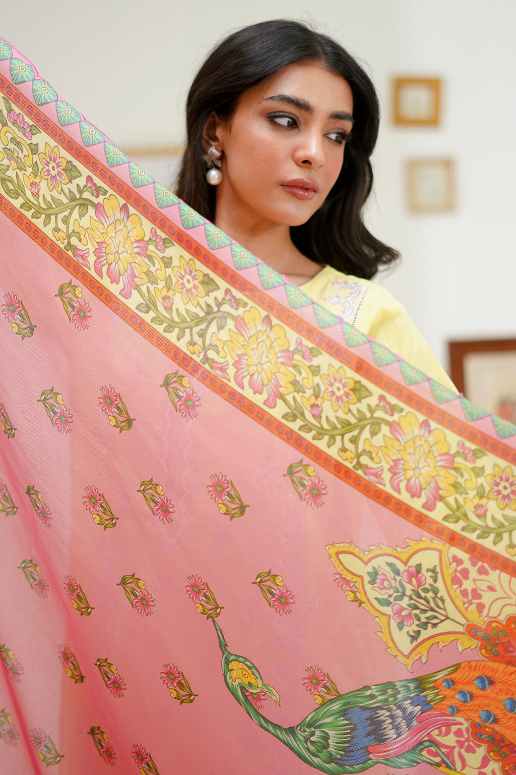 Zellbury | Unstitched 3 Piece Lawn | Embroidered Shirt Shalwar Dupatta - 1266 - Libasekhas