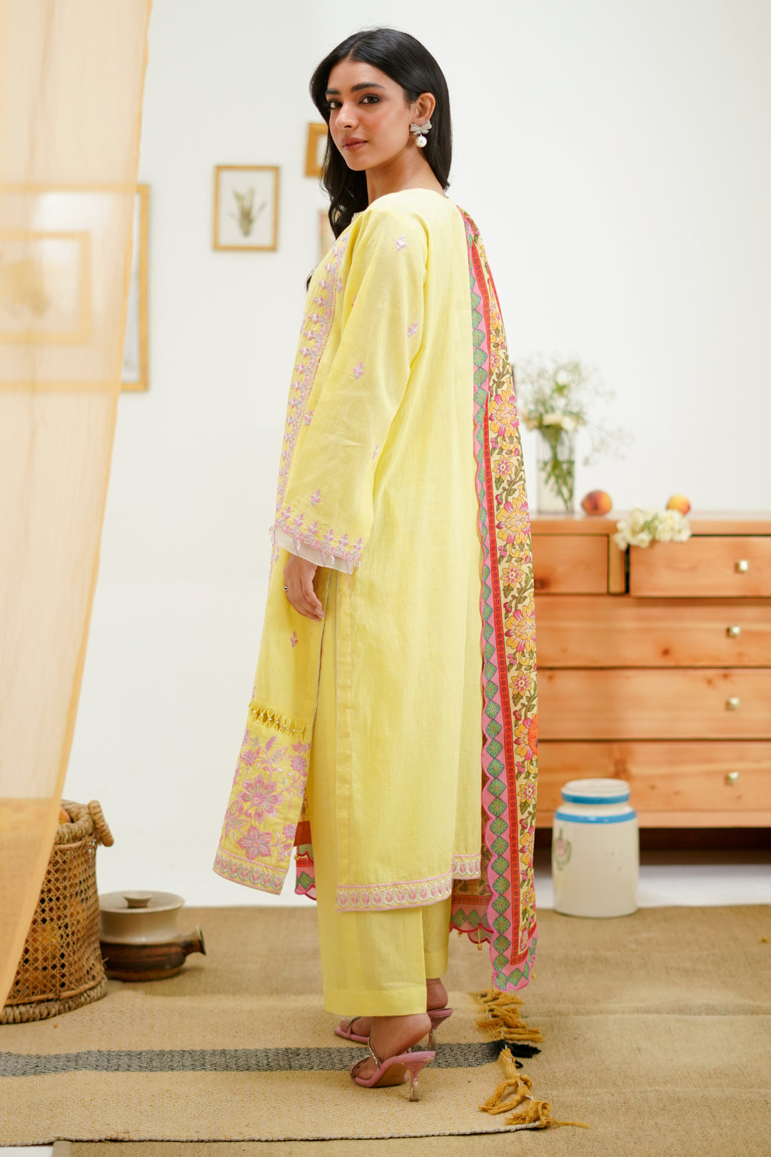Zellbury | Unstitched 3 Piece Lawn | Embroidered Shirt Shalwar Dupatta - 1266 - Libasekhas