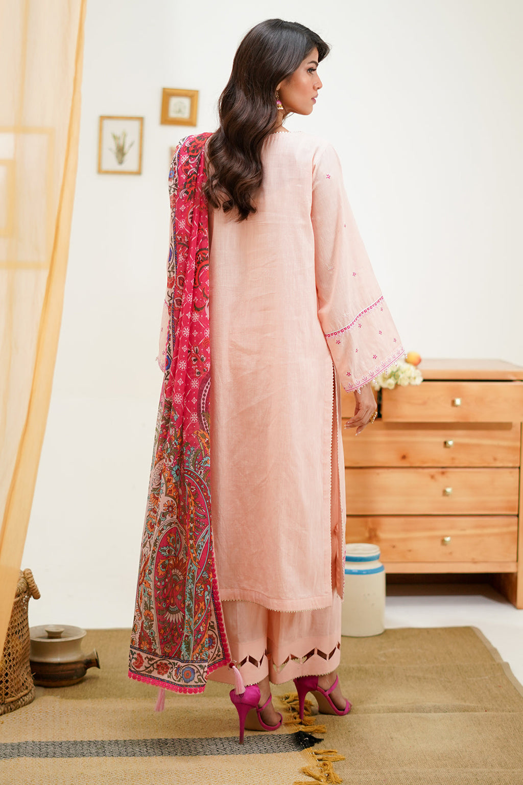Zellbury | Unstitched 3 Piece Lawn | Embroidered Shirt Shalwar Dupatta - 1267 - Libasekhas