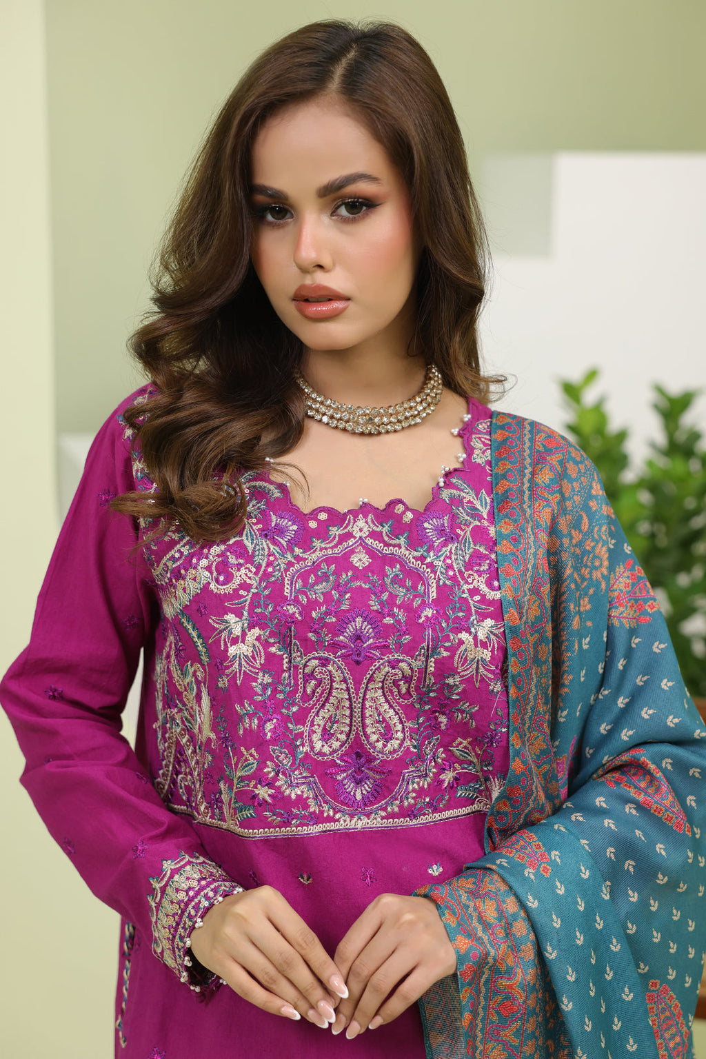 Zellbury | Unstitched 3 Piece Cambric | Embroidered Shirt Shalwar Dupatta - 1269 - Libasekhas