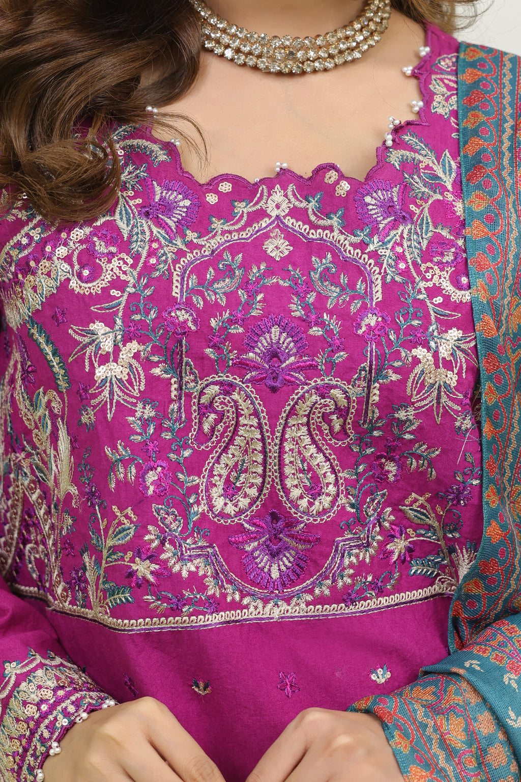 Zellbury | Unstitched 3 Piece Cambric | Embroidered Shirt Shalwar Dupatta - 1269 - Libasekhas