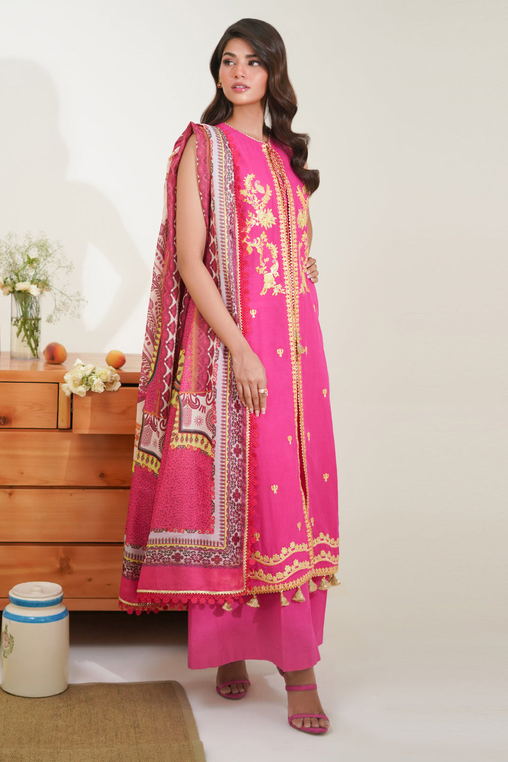 Zellbury | Unstitched 3 Piece Lawn | Embroidered Shirt Shalwar Dupatta - 1270 - Libasekhas