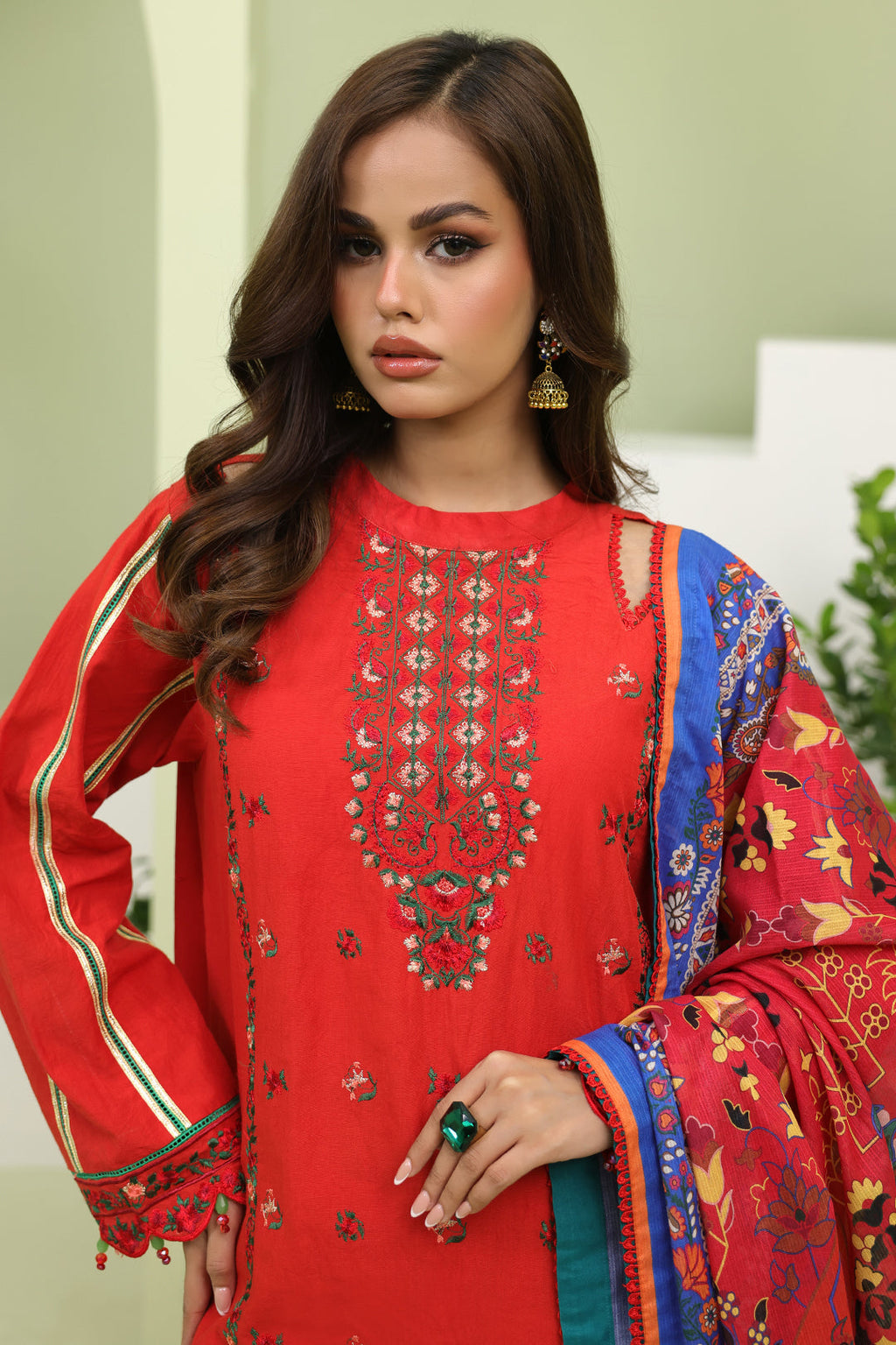 Zellbury | Unstitched 3 Piece Lawn | Embroidered Shirt Shalwar Dupatta - 1271 - Libasekhas
