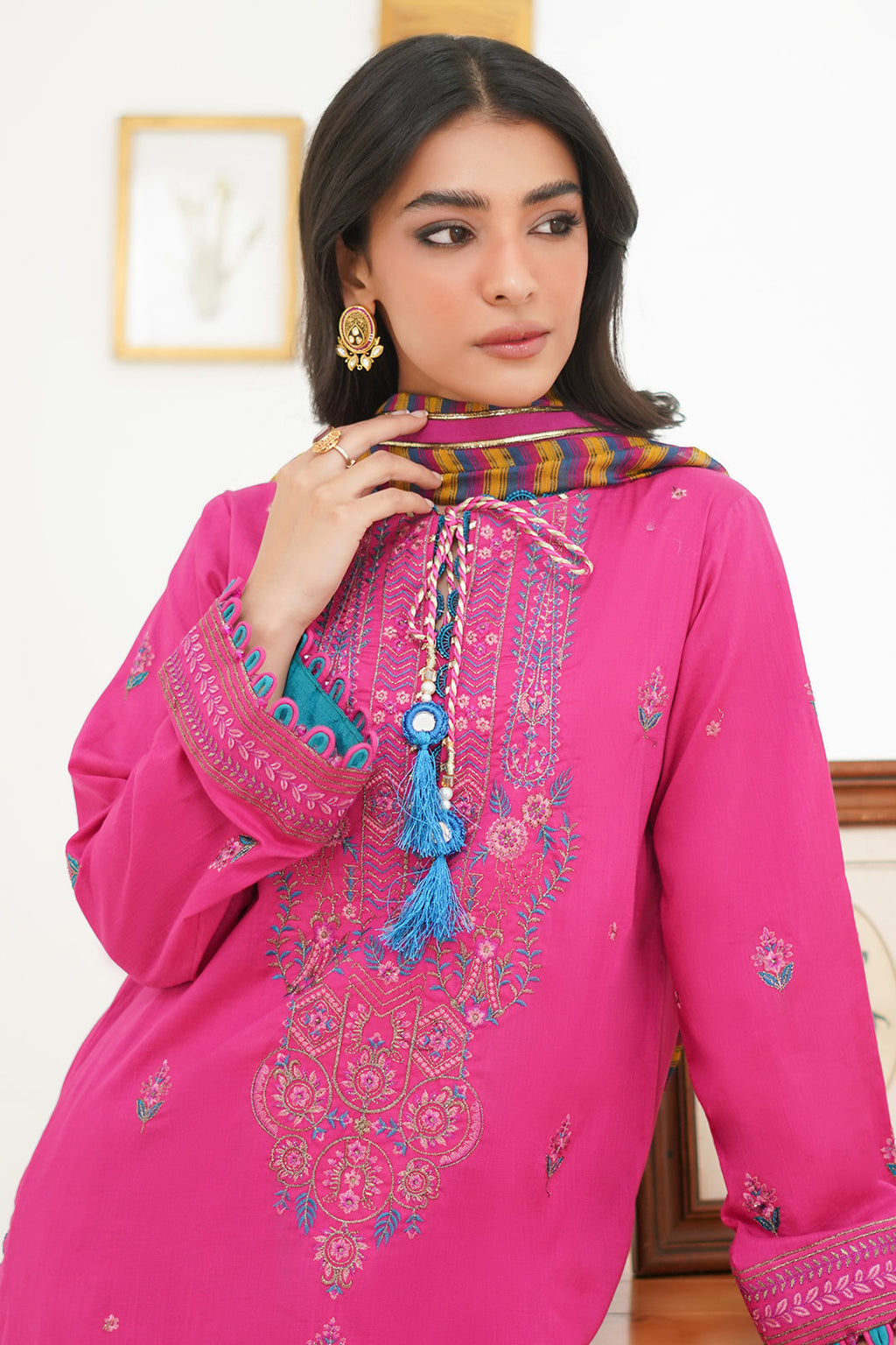 Zellbury | Unstitched 3 Piece Lawn | Embroidered Shirt Shalwar Dupatta - 1276 - Libasekhas