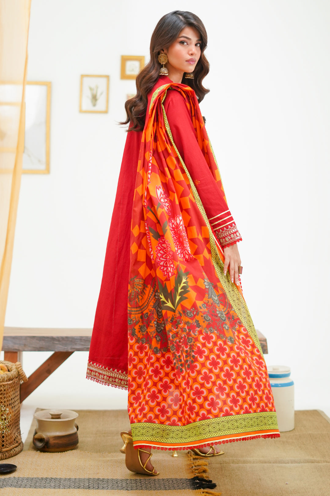 Zellbury | Unstitched 3 Piece Lawn | Embroidered Shirt Shalwar Dupatta - 1295 - Libasekhas