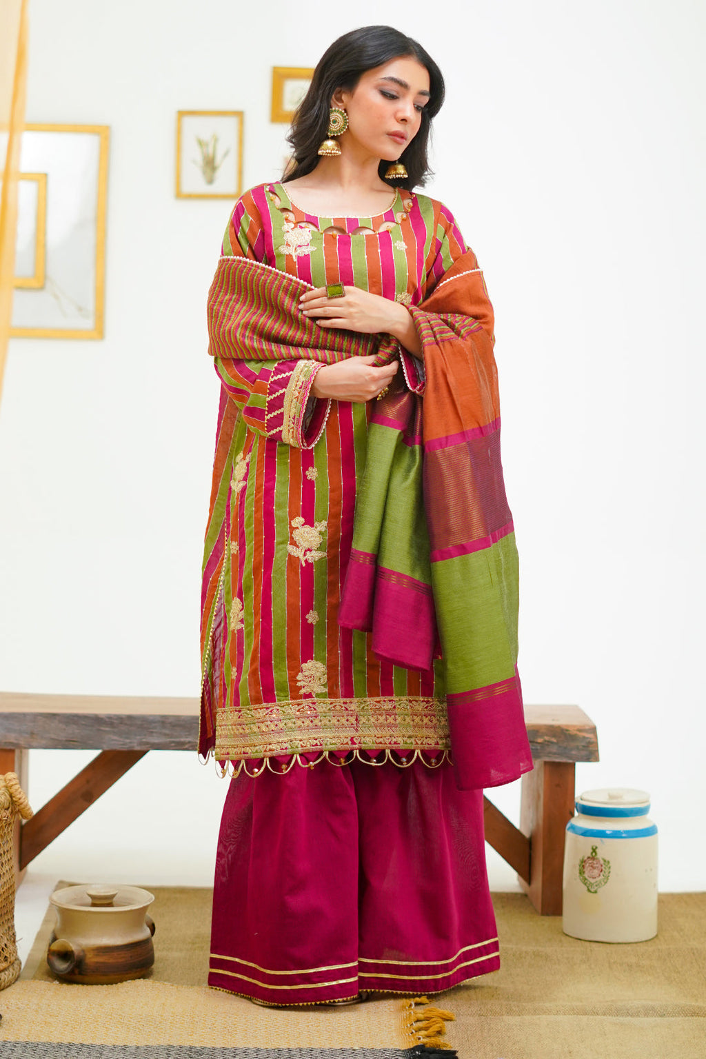 Zellbury | Unstitched 3 Piece Yarn | Embroidered Shirt Shalwar Dupatta - 1299 - Libasekhas