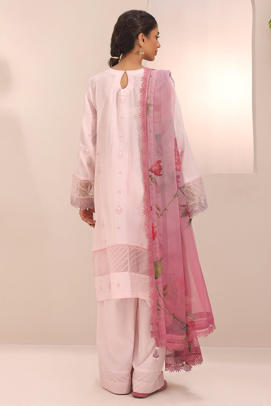 Zellbury | Unstitched 3 Piece Cambric | Embroidered Shirt Shalwar Dupatta - 1543 - Libasekhas