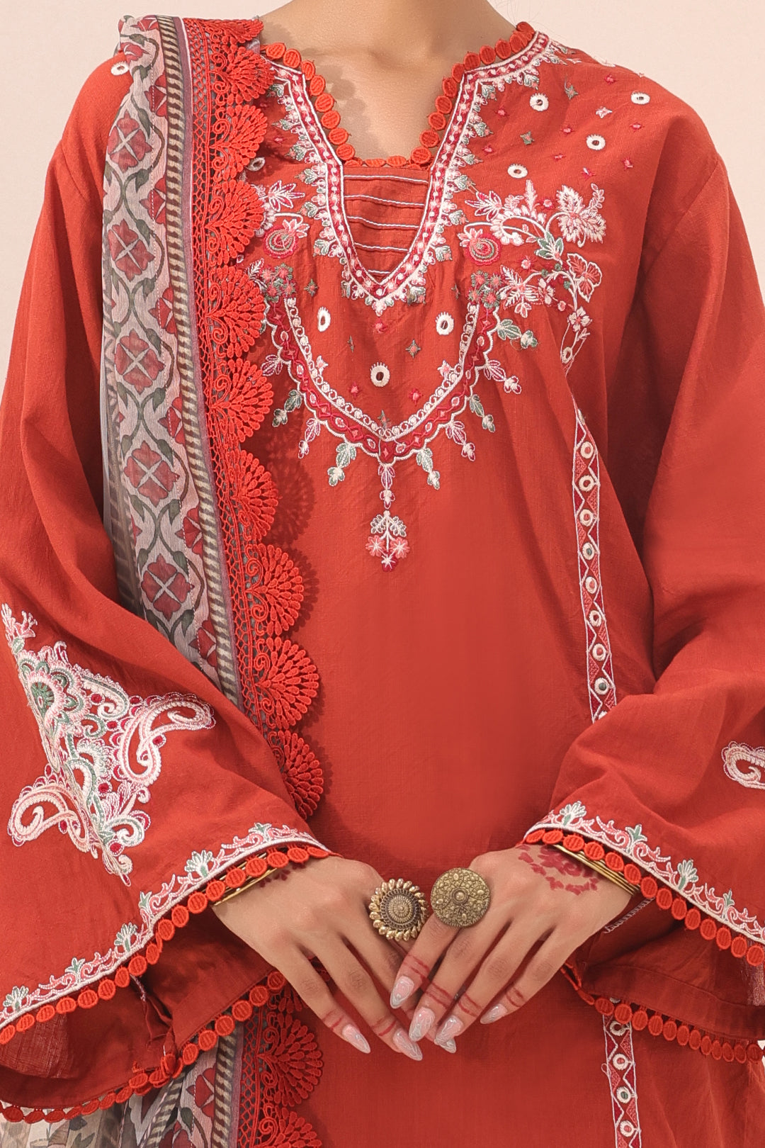 Zellbury | Unstitched 3 Piece Cambric | Embroidered Shirt Shalwar Dupatta - 1544 - Libasekhas