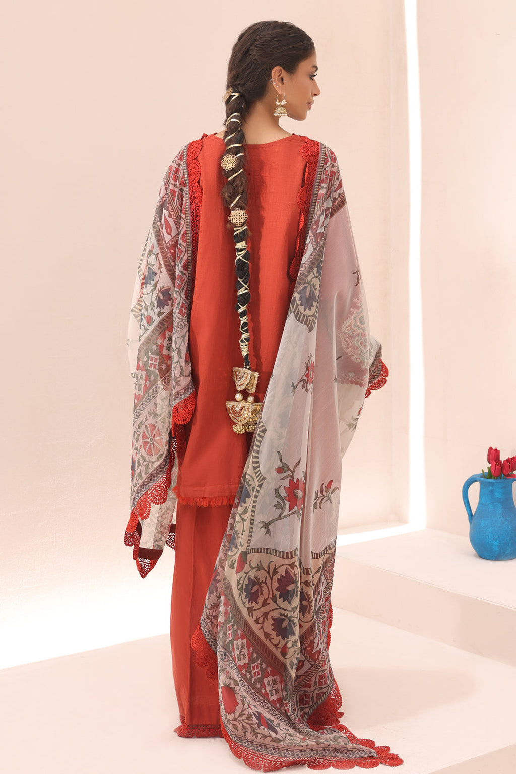 Zellbury | Unstitched 3 Piece Cambric | Embroidered Shirt Shalwar Dupatta - 1544 - Libasekhas