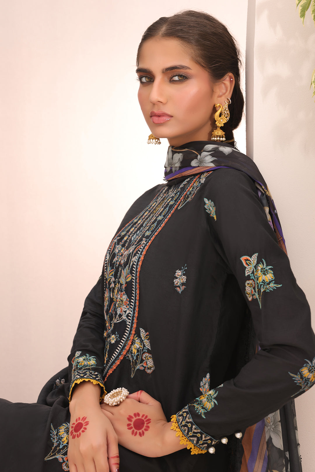 Zellbury | Unstitched 3 Piece Cambric | Embroidered Shirt Shalwar Dupatta - 1547 - Libasekhas