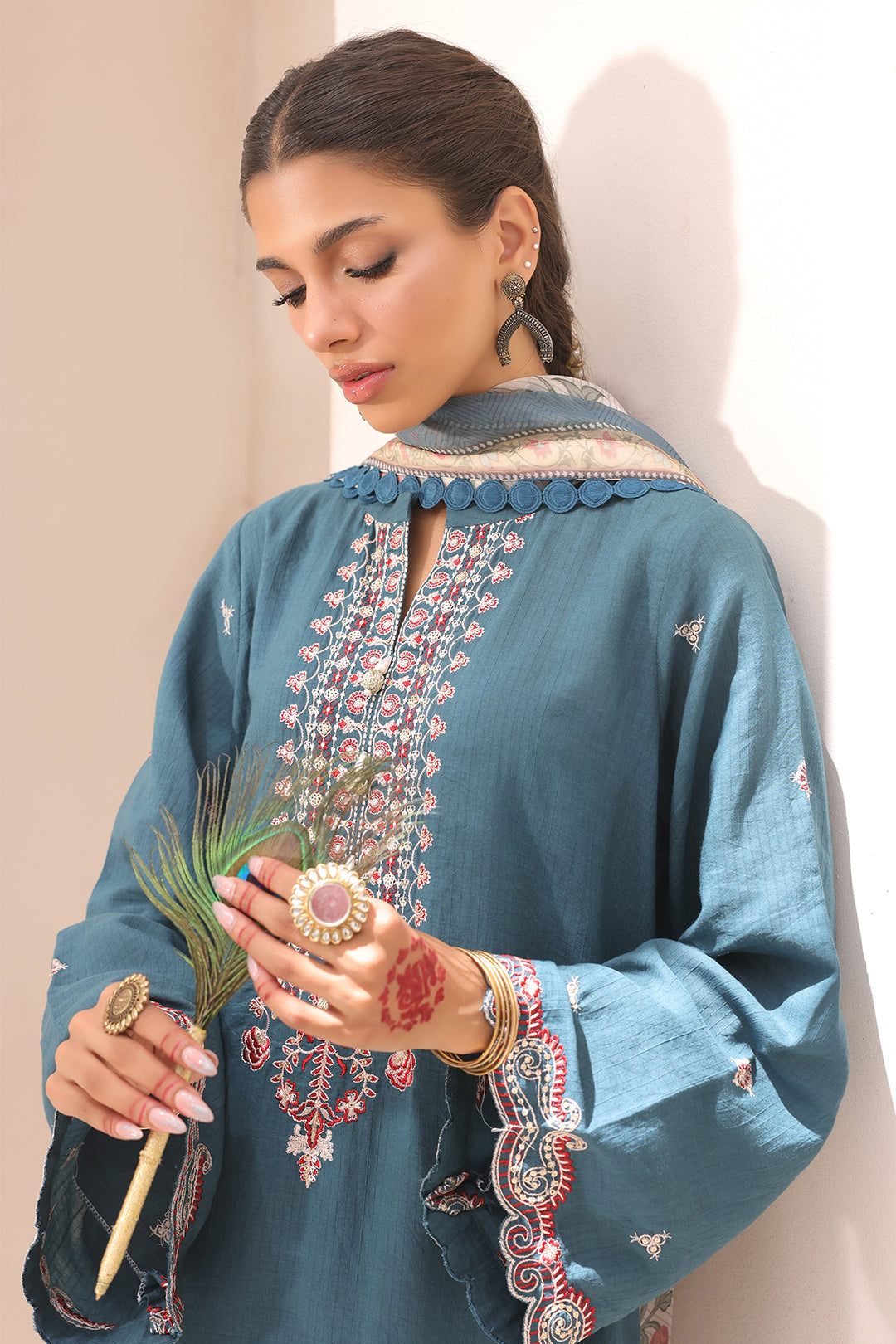 Zellbury | Unstitched 3 Piece Lawn | Embroidered Shirt Shalwar Dupatta - 1549 - Libasekhas