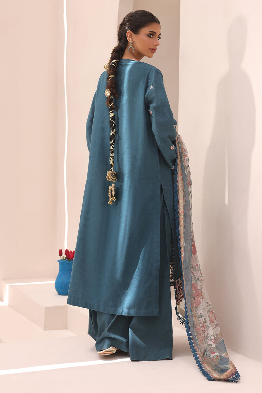 Zellbury | Unstitched 3 Piece Lawn | Embroidered Shirt Shalwar Dupatta - 1549 - Libasekhas