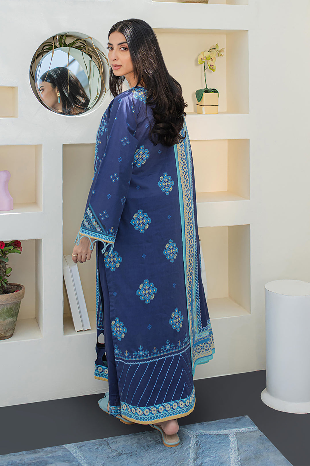 Zellbury | Unstitched 3 Piece Lawn | Embroidered Shirt Shalwar Dupatta - 1681 - Libasekhas