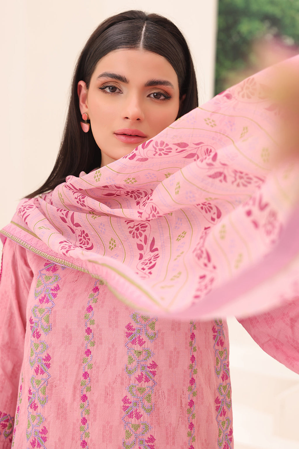 Zellbury | Unstitched 3 Piece Jacquard | Embroidered Shirt Shalwar Dupatta - 1765 - Libasekhas