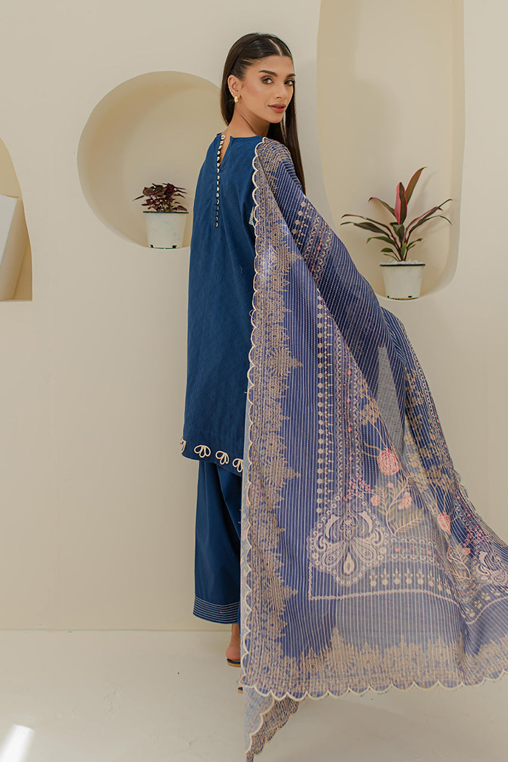 Zellbury | Unstitched 3 Piece Jacquard | Embroidered Shirt Shalwar Dupatta - 1767 - Libasekhas