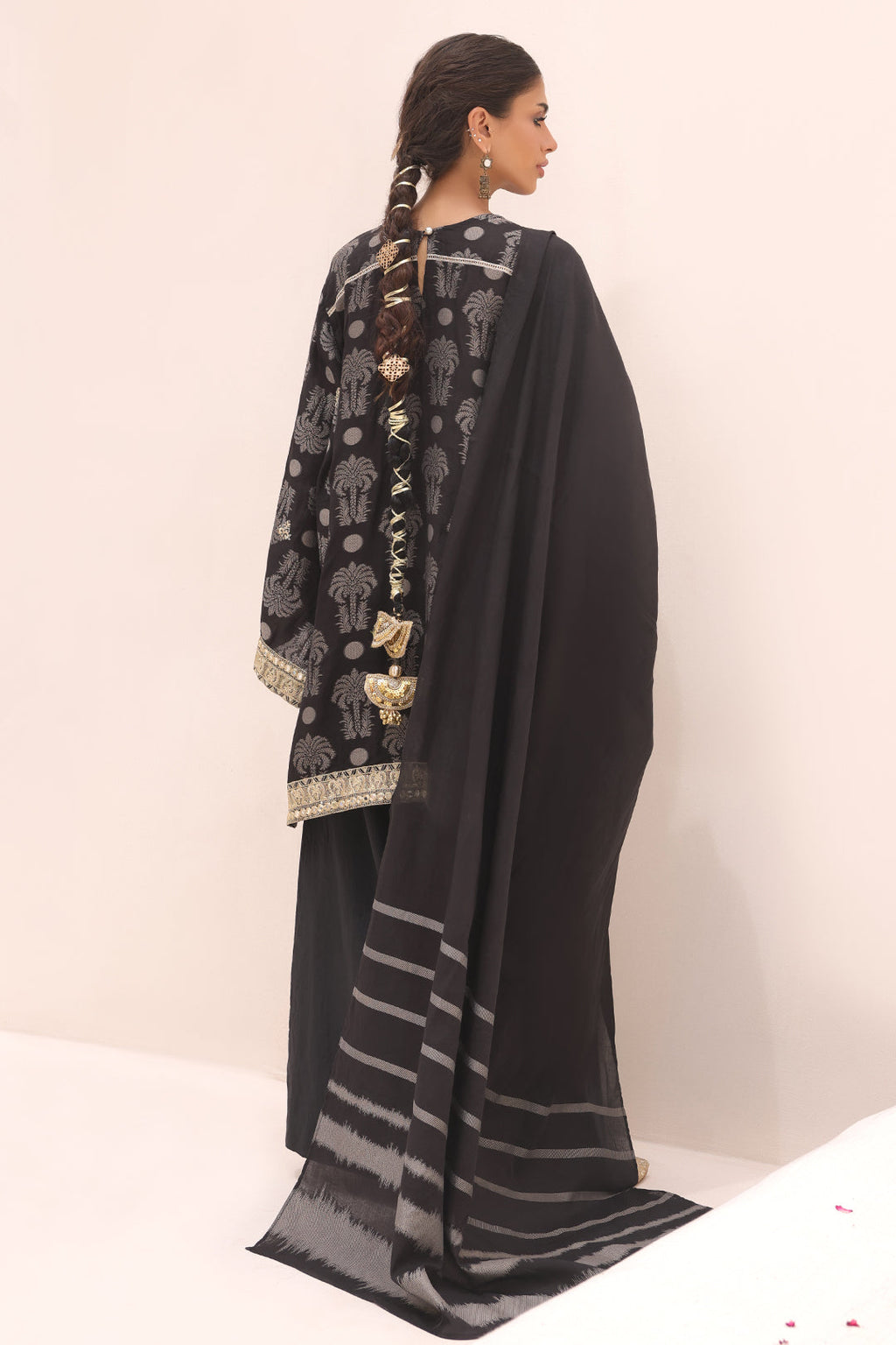Zellbury | Unstitched 3 Piece Jacquard | Embroidered Shirt Shalwar Dupatta - 1806 - Libasekhas