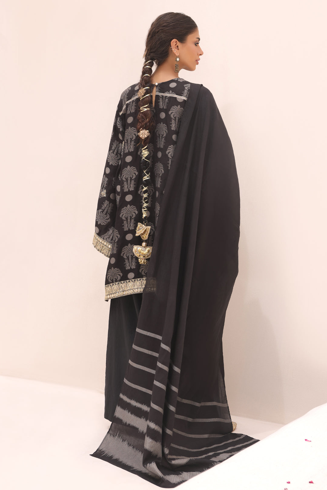 Zellbury | Unstitched 3 Piece Jacquard | Embroidered Shirt Shalwar Dupatta - 1806 - Libasekhas