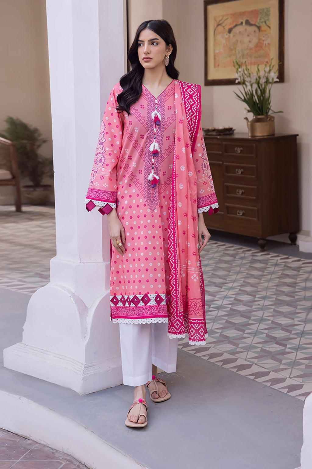 Zellbury | Unstitched 2 Piece Lawn | Shirt Dupatta - 1014 - Libasekhas