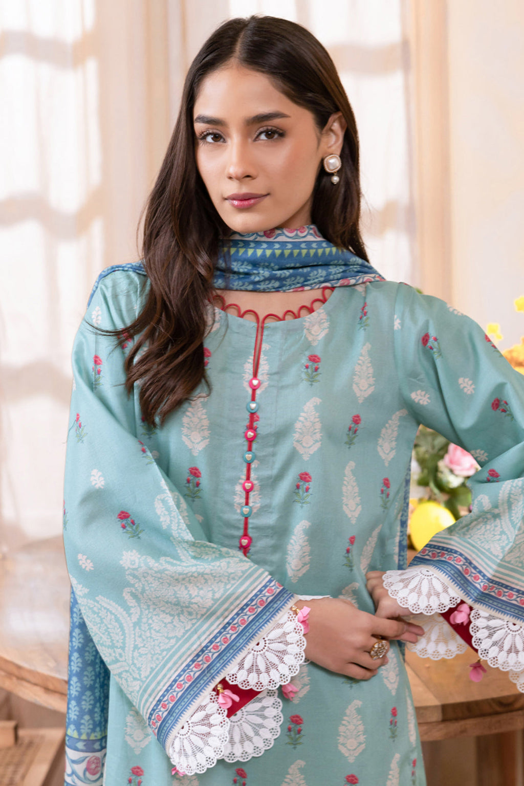 Zellbury | Unstitched 2 Piece Lawn | Shirt Dupatta - 1021 - Libasekhas