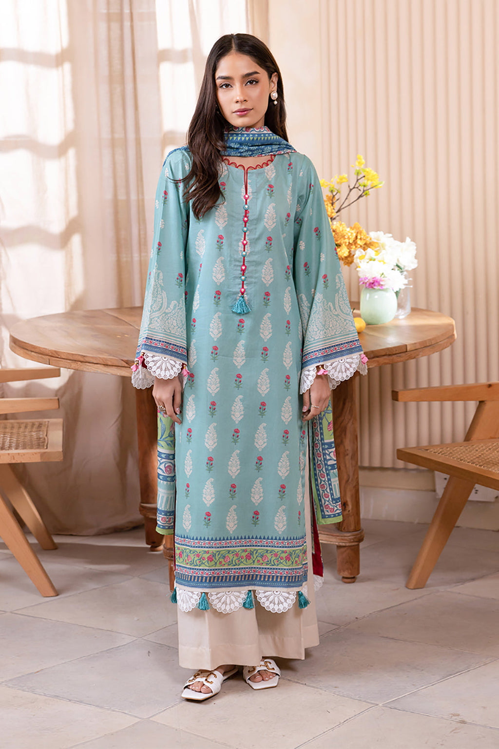 Zellbury | Unstitched 2 Piece Lawn | Shirt Dupatta - 1021 - Libasekhas