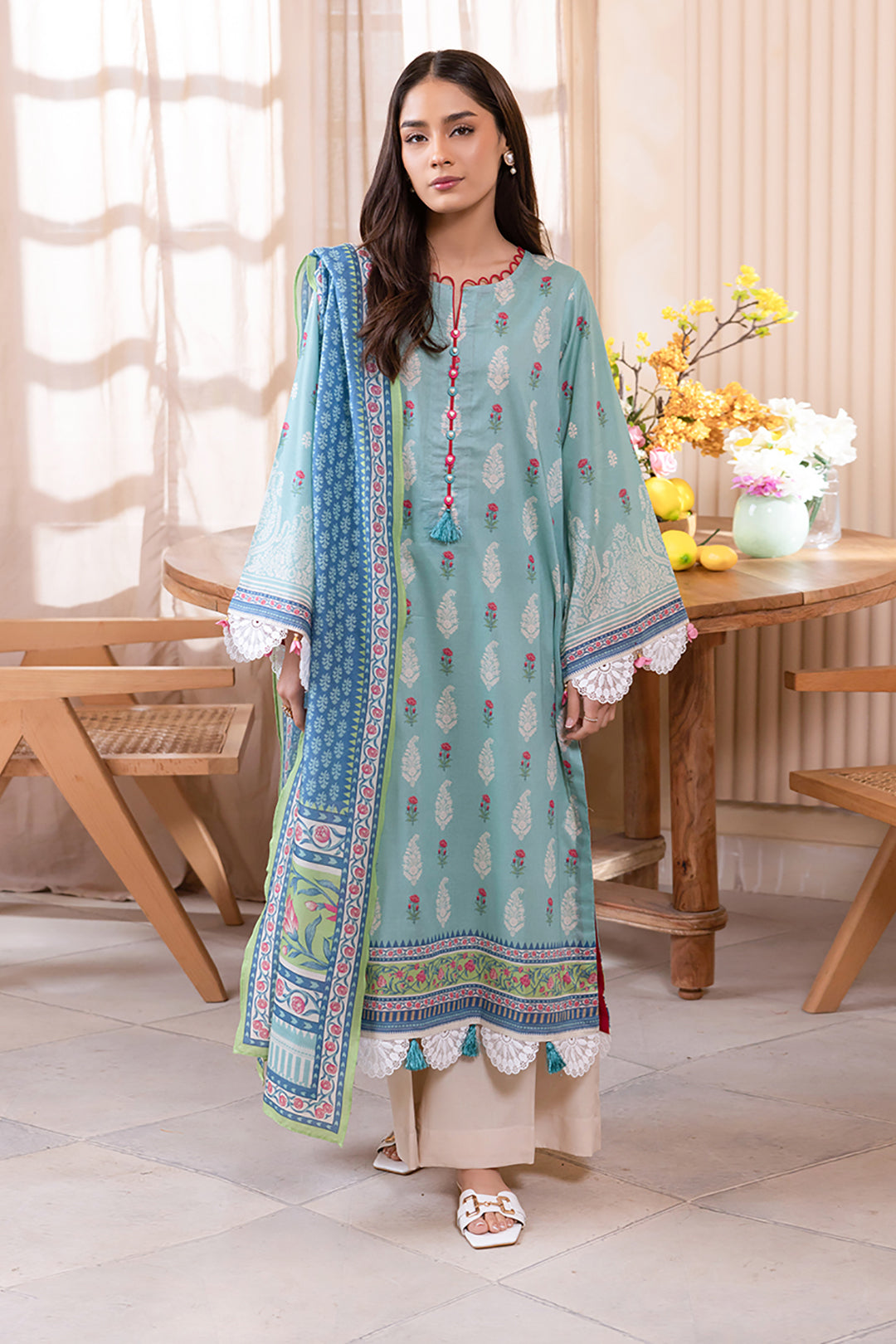 Zellbury | Unstitched 2 Piece Lawn | Shirt Dupatta - 1021 - Libasekhas