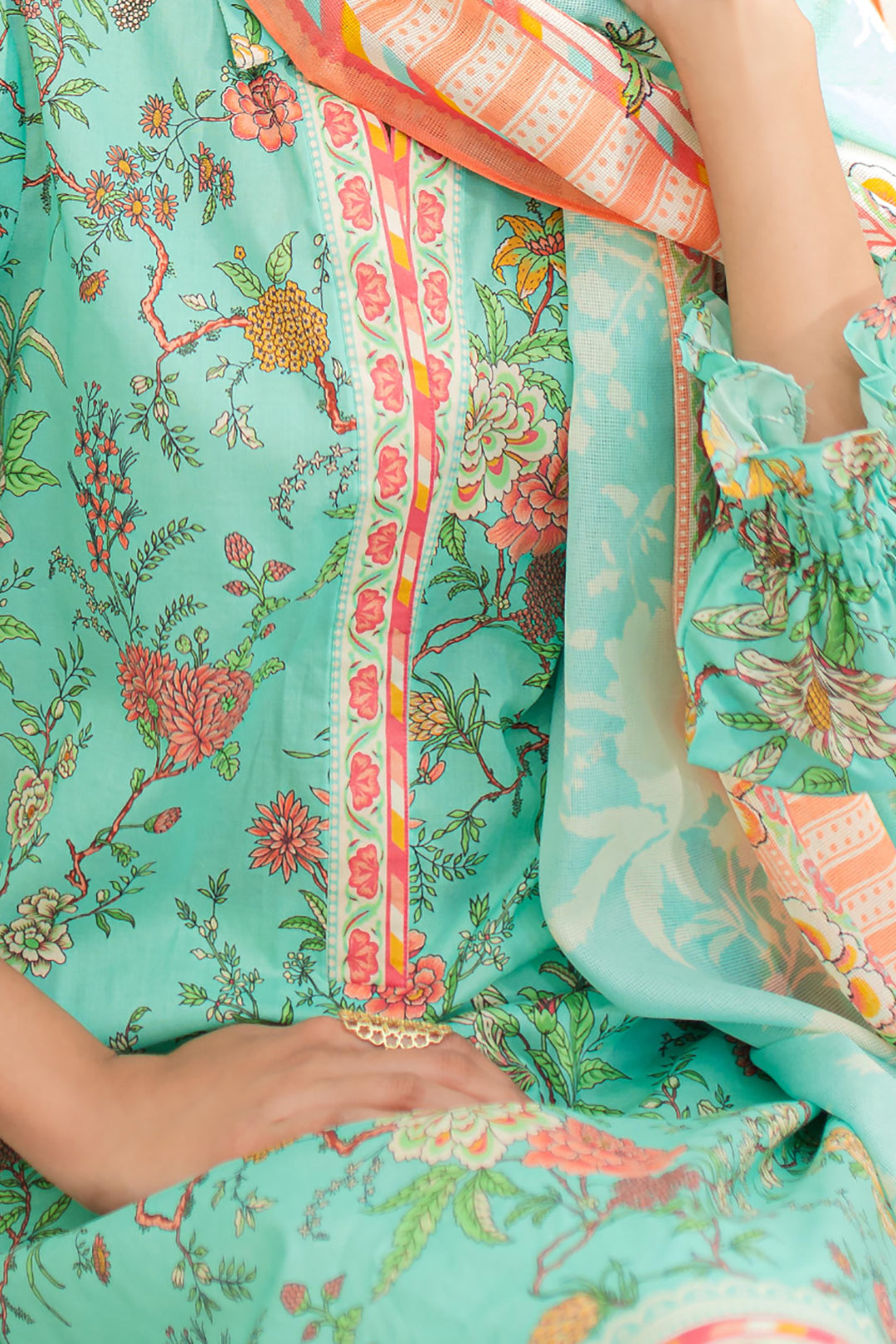 Zellbury | Unstitched 2 Piece Lawn | Shirt Dupatta - 1157 - Libasekhas