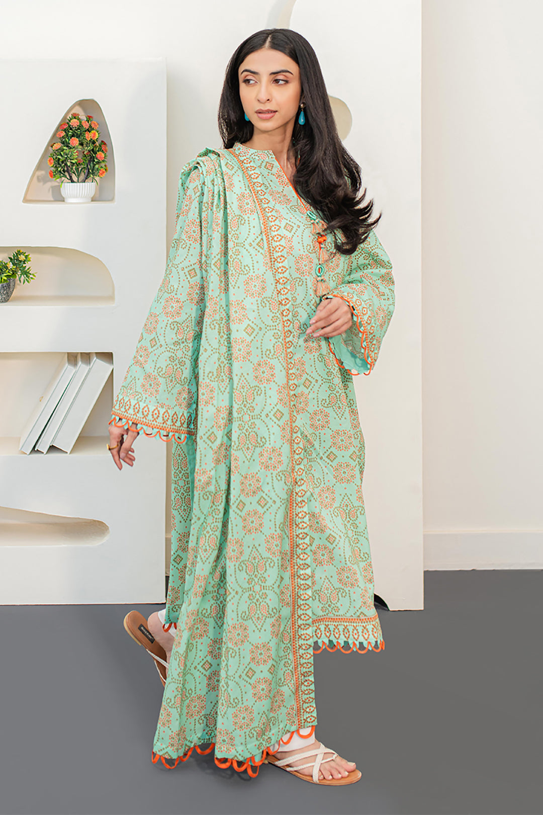 Zellbury | Unstitched 2 Piece Lawn | Shirt Dupatta - 1160 - Libasekhas