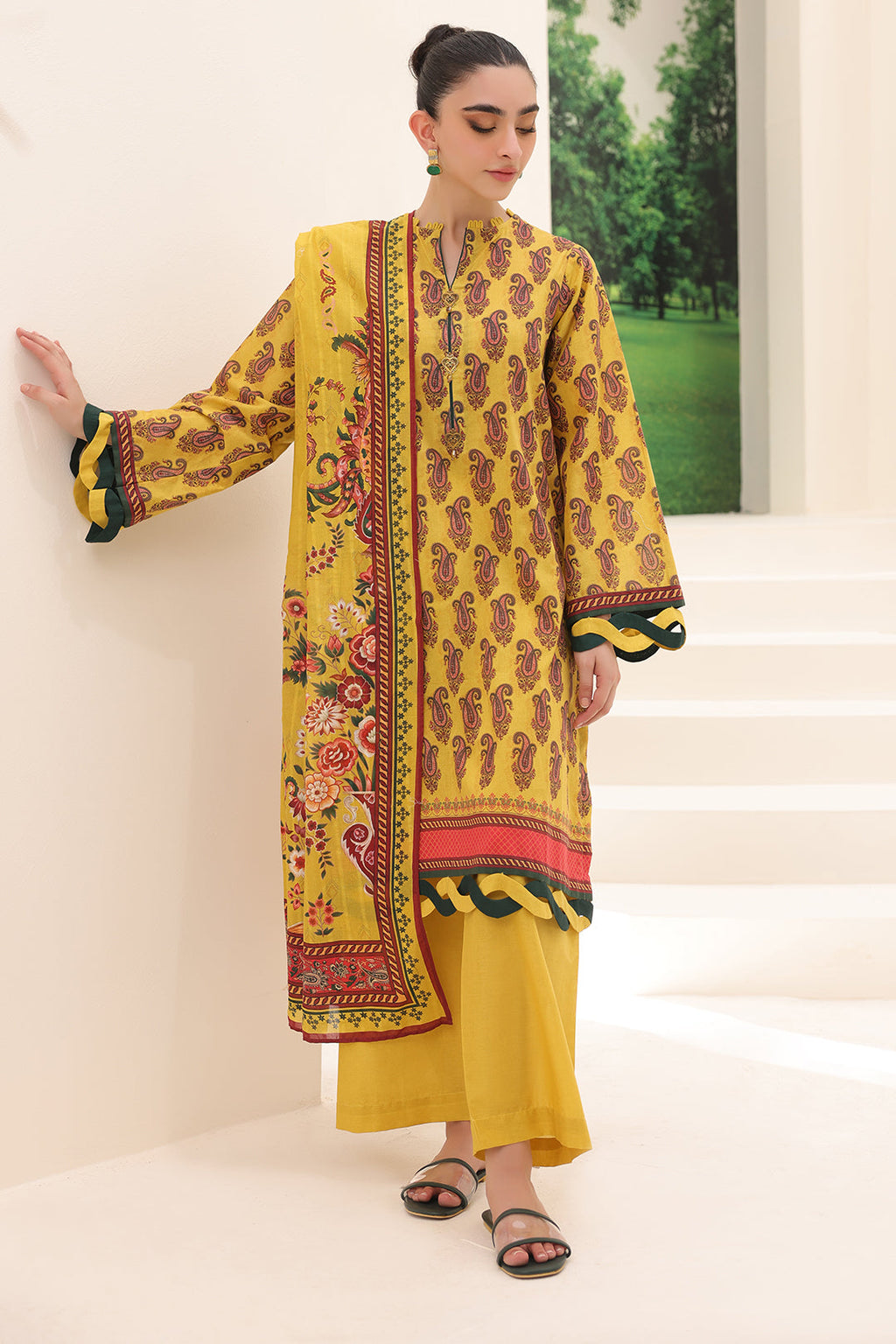 Zellbury | Unstitched 2 Piece Lawn | Shirt Dupatta - 1164 - Libasekhas