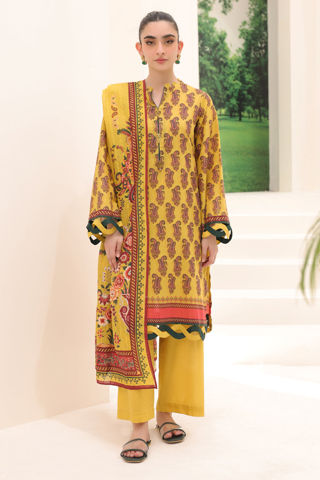 Zellbury | Unstitched 2 Piece Lawn | Shirt Dupatta - 1164 - Libasekhas
