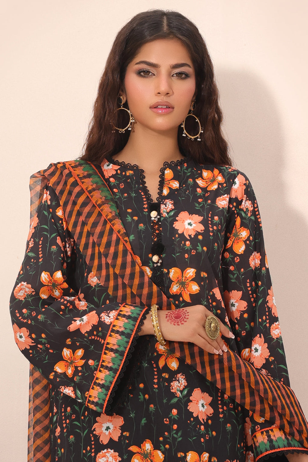 Zellbury | Unstitched 2 Piece Lawn | Shirt Dupatta - 1302 - Libasekhas