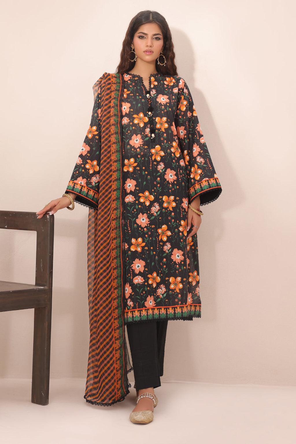 Zellbury | Unstitched 2 Piece Lawn | Shirt Dupatta - 1302 - Libasekhas