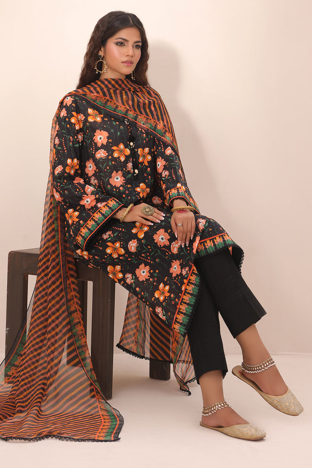 Zellbury | Unstitched 2 Piece Lawn | Shirt Dupatta - 1302 - Libasekhas