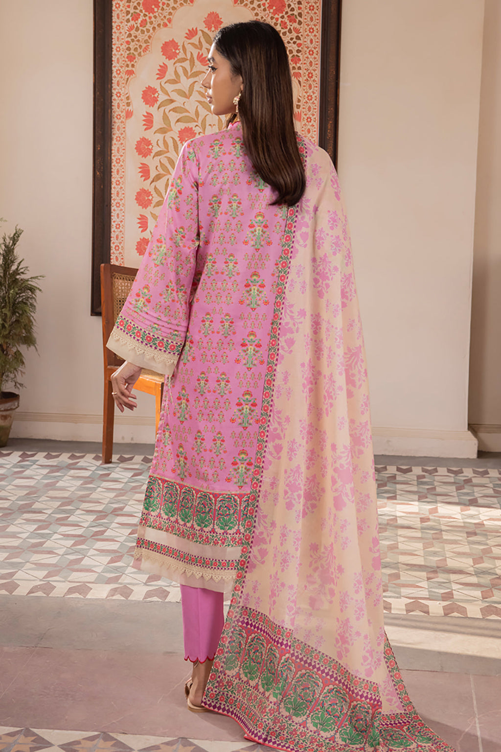 Zellbury | Unstitched 3 Piece Lawn | Shirt Shalwar Dupatta - 1070 - Libasekhas