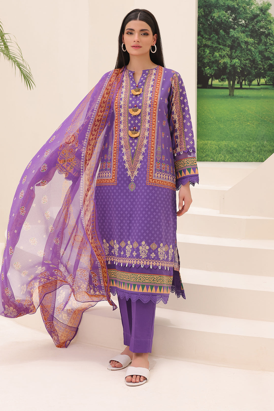 Zellbury | Unstitched 3 Piece Lawn | Shirt Shalwar Dupatta - 1189 - Libasekhas