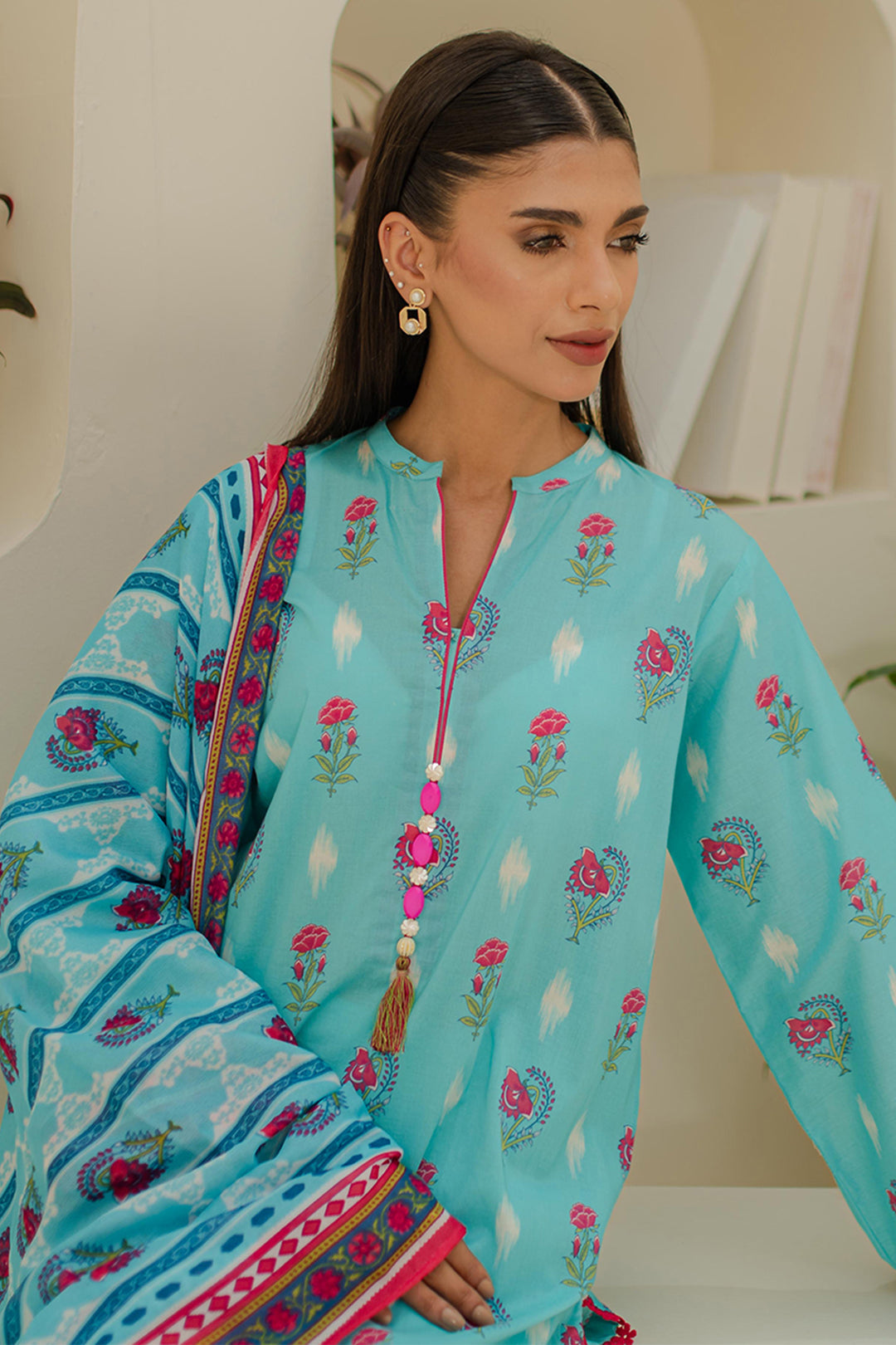 Zellbury | Unstitched 3 Piece Lawn | Shirt Shalwar Dupatta - 1193 - Libasekhas