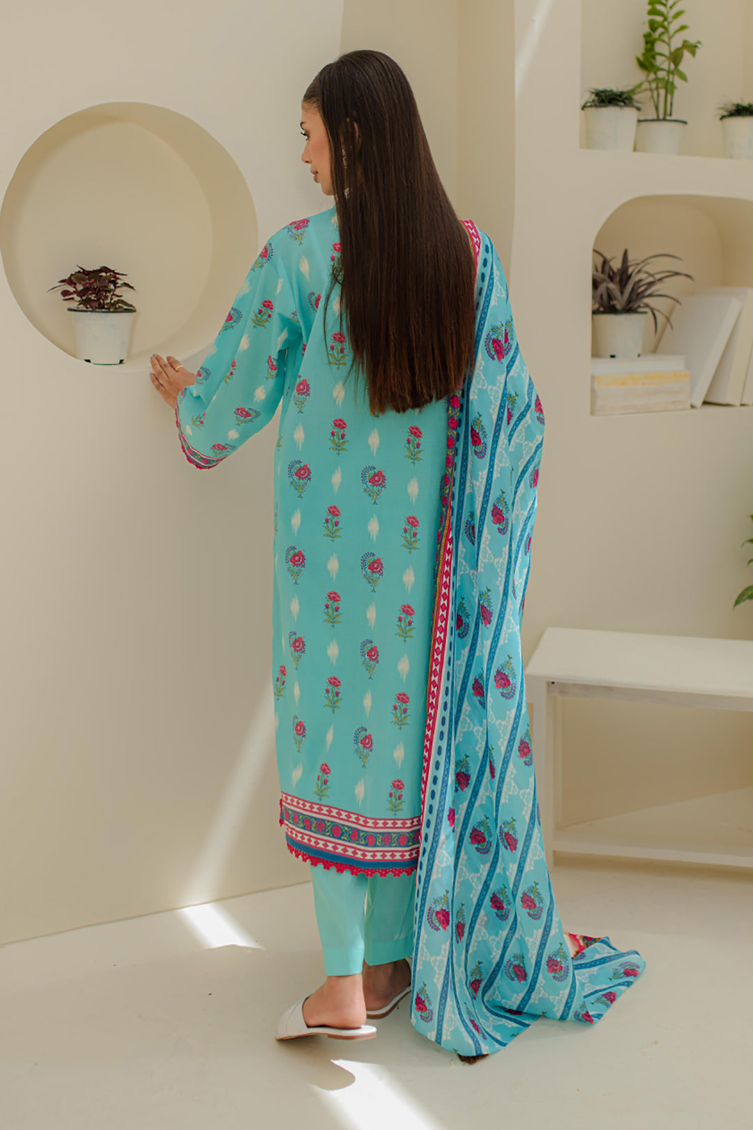 Zellbury | Unstitched 3 Piece Lawn | Shirt Shalwar Dupatta - 1193 - Libasekhas