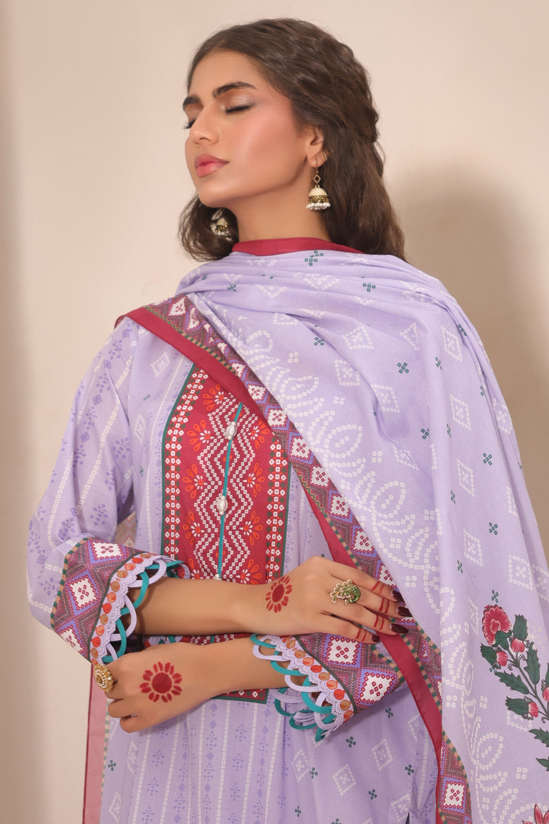 Zellbury | Unstitched 3 Piece Lawn | Shirt Shalwar Dupatta - 1213 - Libasekhas