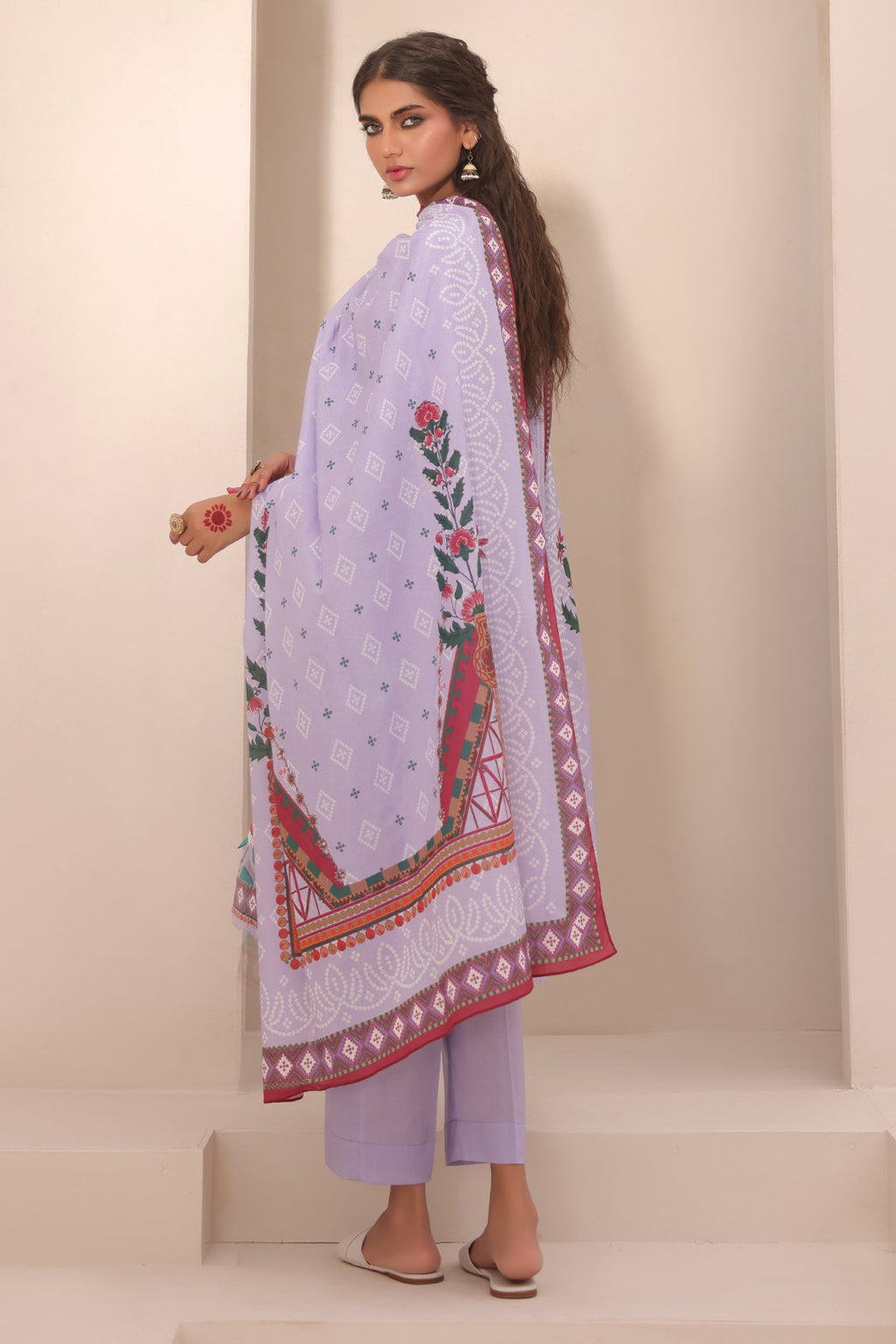 Zellbury | Unstitched 3 Piece Lawn | Shirt Shalwar Dupatta - 1213 - Libasekhas