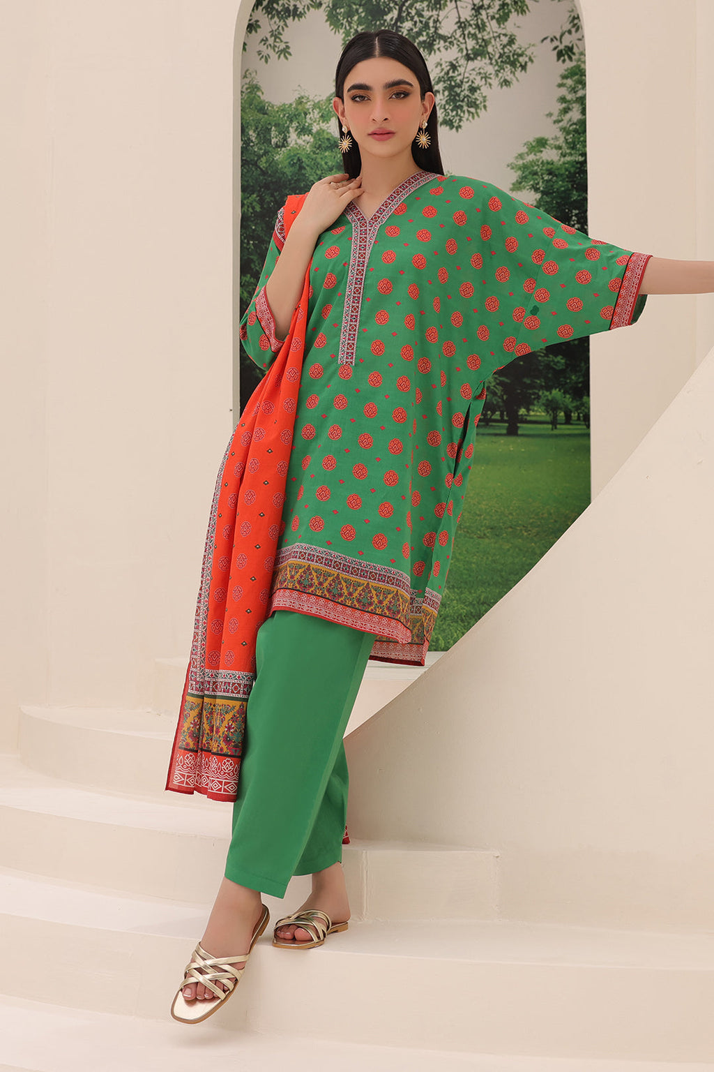 Zellbury | Unstitched 3 Piece Lawn | Shirt Shalwar Dupatta - 1221 - Libasekhas