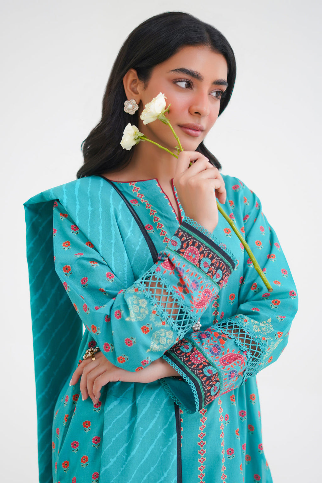Zellbury | Unstitched 3 Piece Lawn | Shirt Shalwar Dupatta - 1227 - Libasekhas
