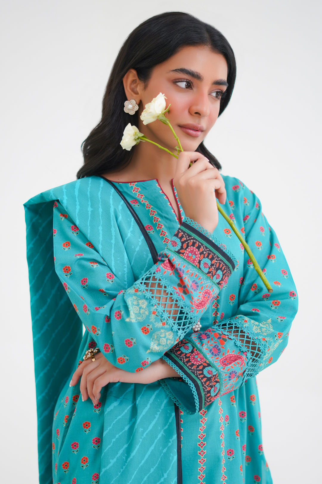 Zellbury | Unstitched 3 Piece Lawn | Shirt Shalwar Dupatta - 1227 - Libasekhas