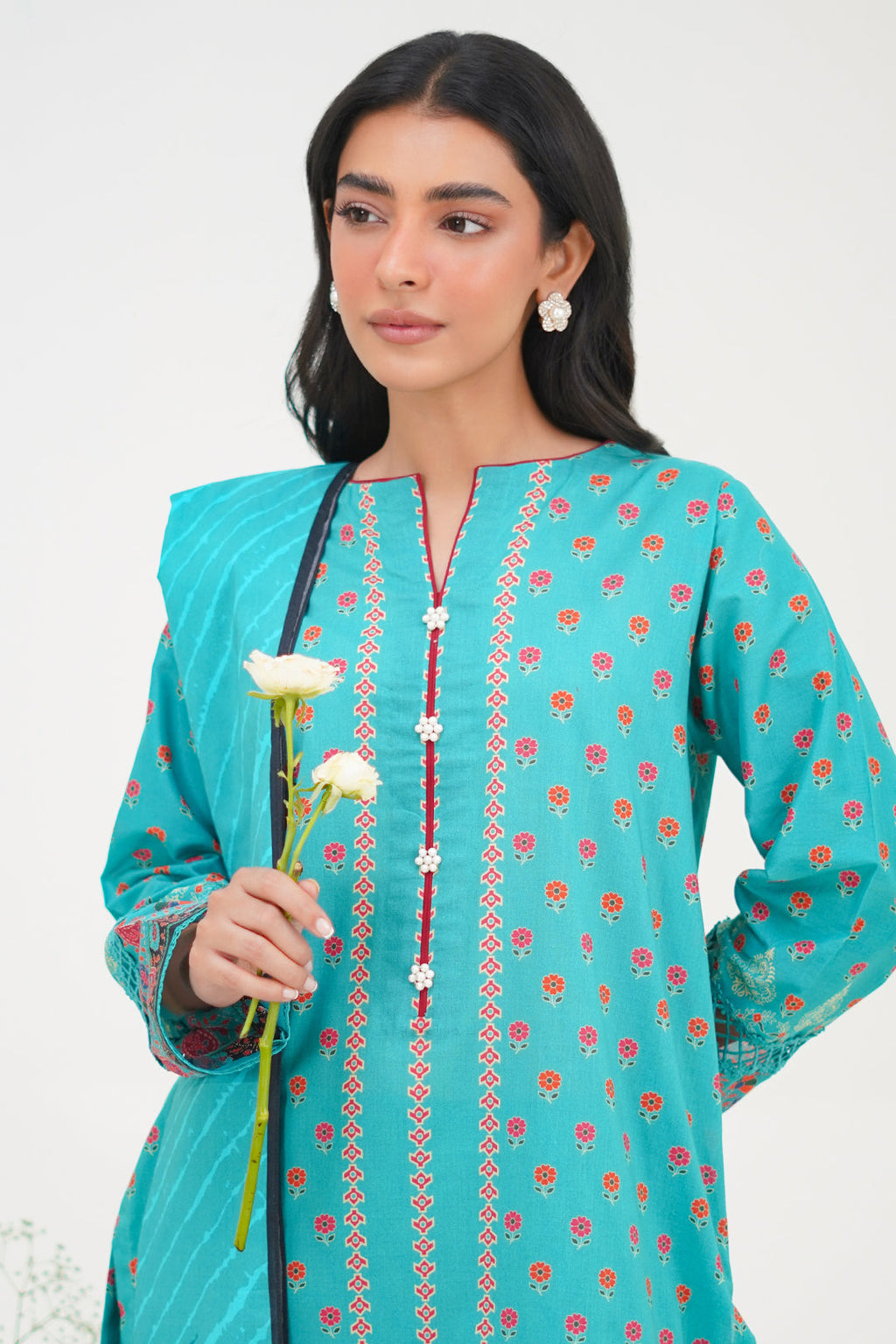 Zellbury | Unstitched 3 Piece Lawn | Shirt Shalwar Dupatta - 1227 - Libasekhas