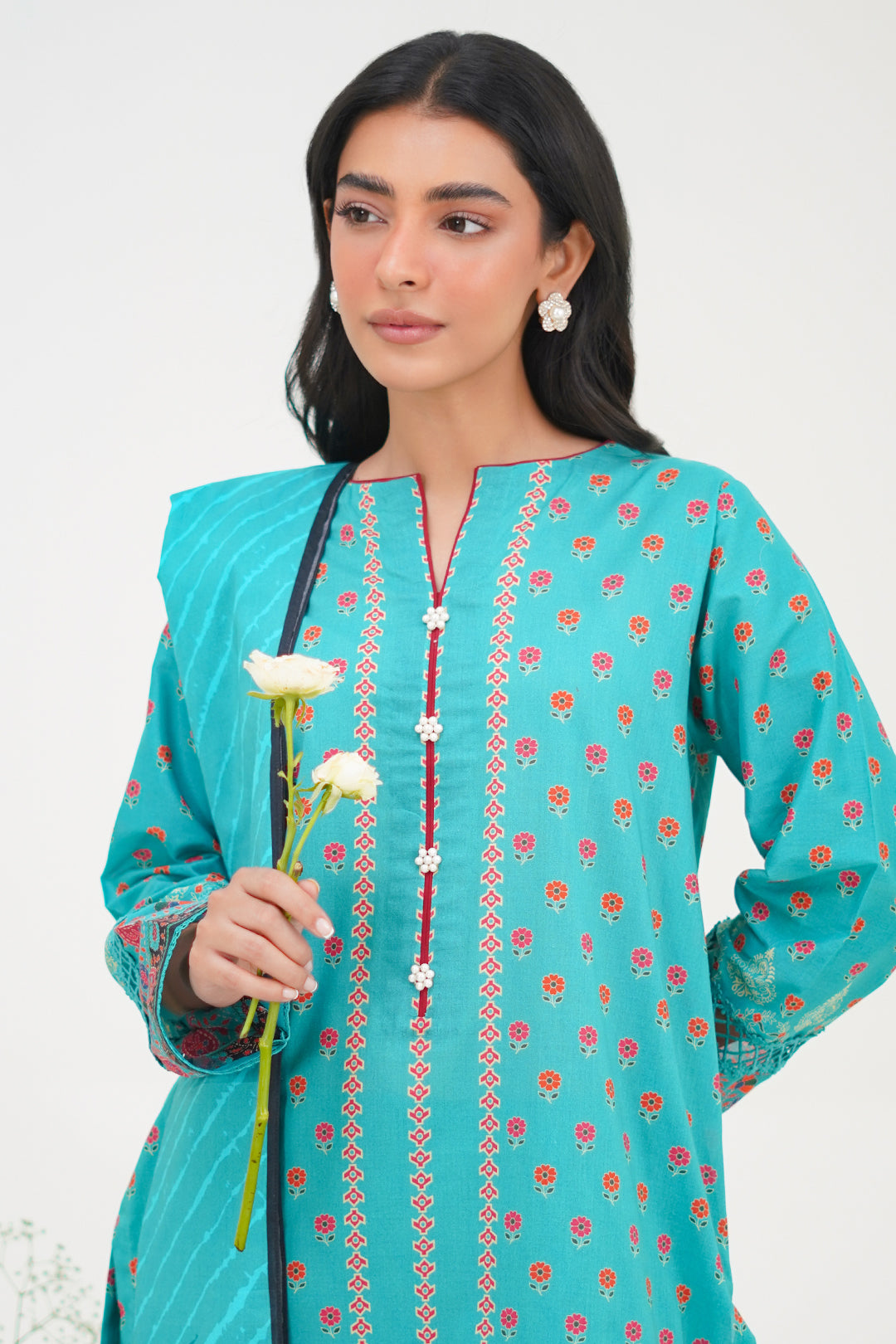 Zellbury | Unstitched 3 Piece Lawn | Shirt Shalwar Dupatta - 1227 - Libasekhas