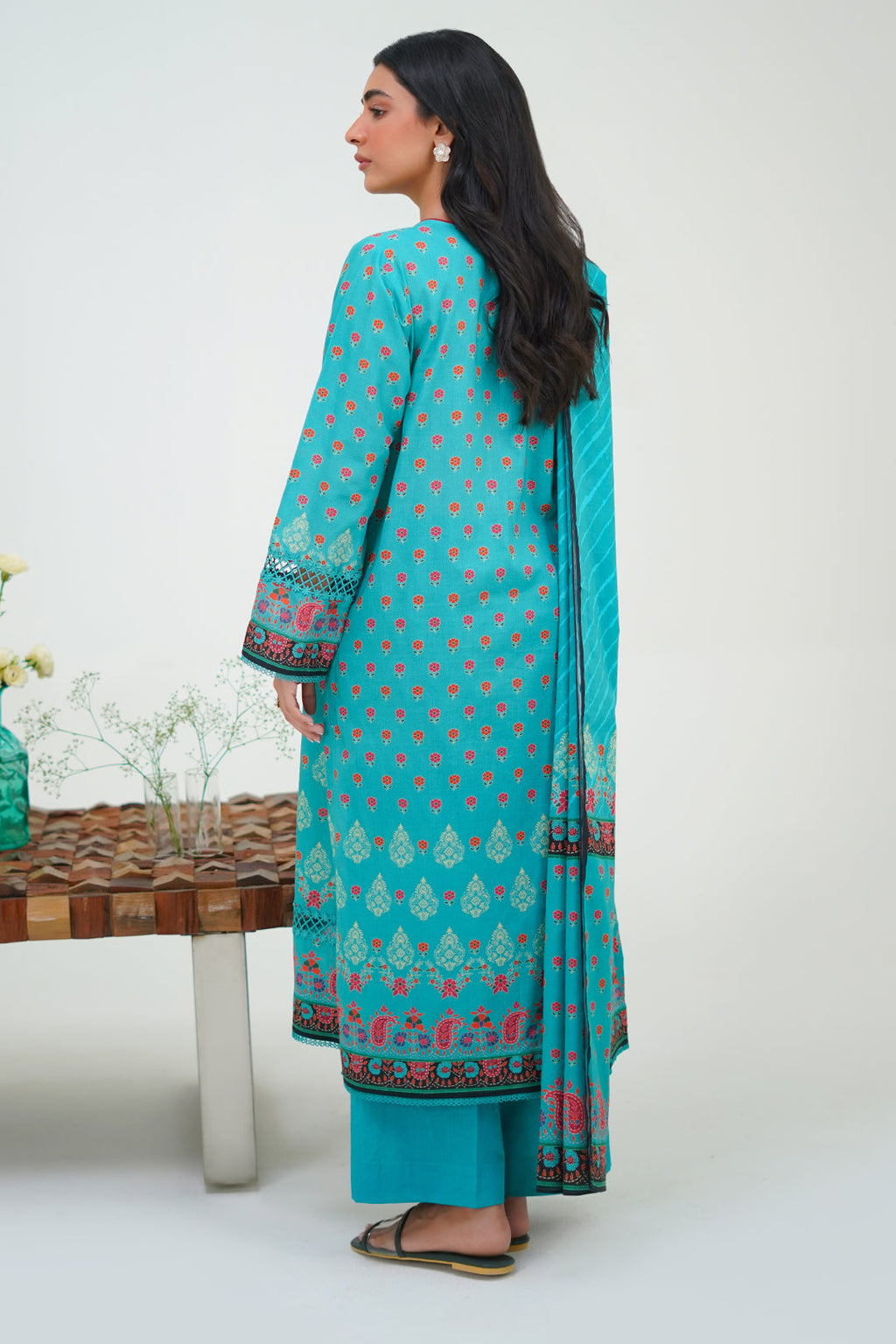 Zellbury | Unstitched 3 Piece Lawn | Shirt Shalwar Dupatta - 1227 - Libasekhas