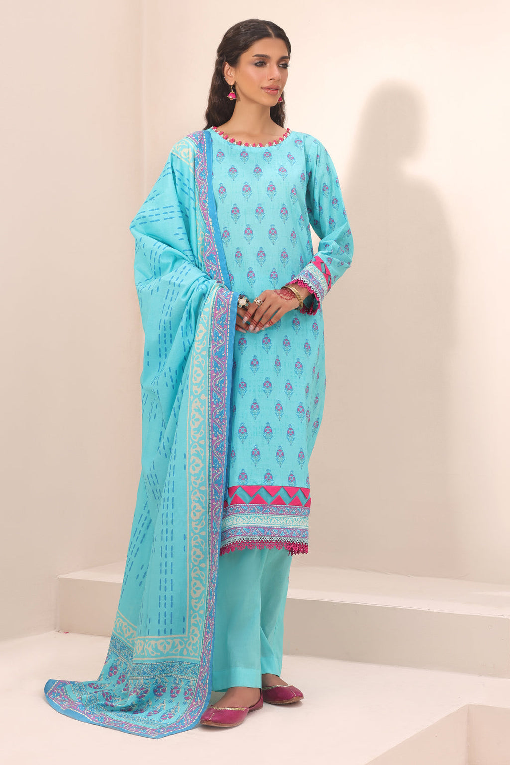 Zellbury | Unstitched 3 Piece Lawn | Shirt Shalwar Dupatta - 1231 - Libasekhas